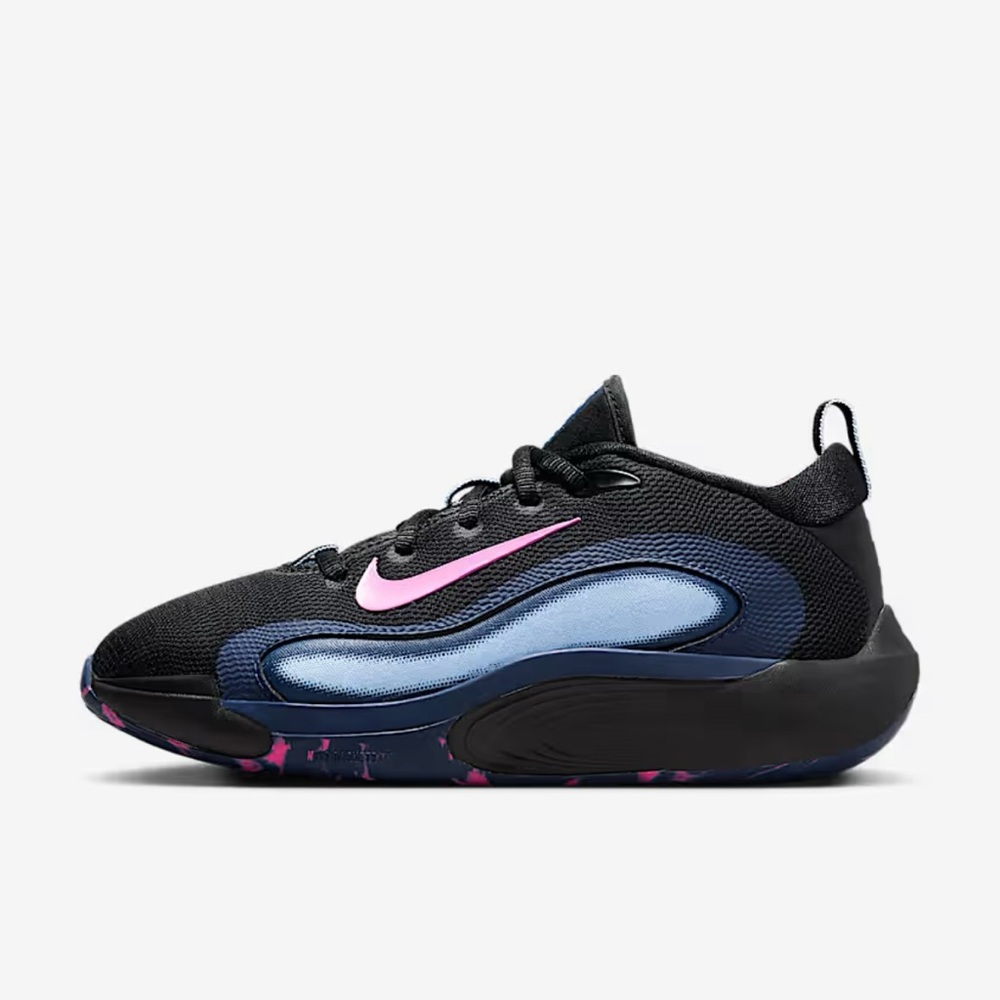 Brand New Never Worn Nike Black Bball Shoes with Pink Accent